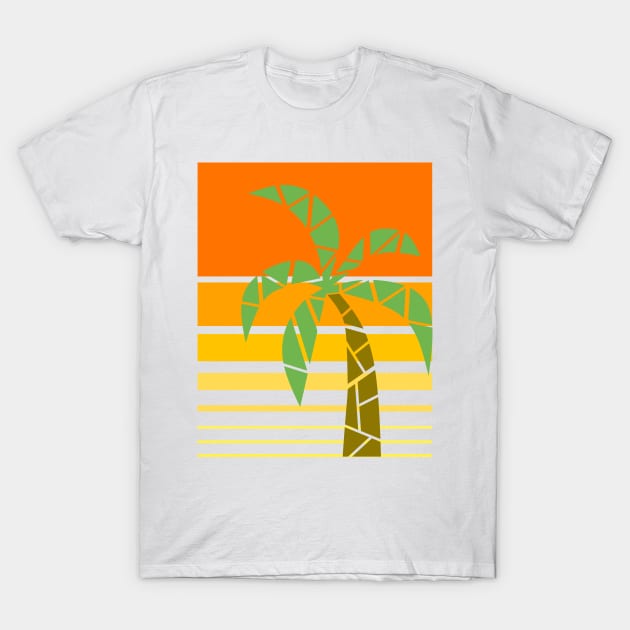 Tropical Geometric Palm Tree Art T-Shirt by SartorisArt1